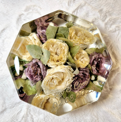 Bridal bouquet preservation - hexagonal shape