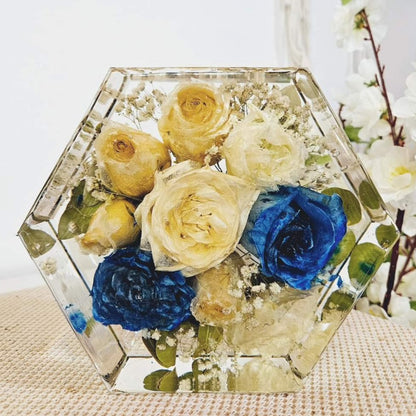 Bouquet in resina forma esagonale media