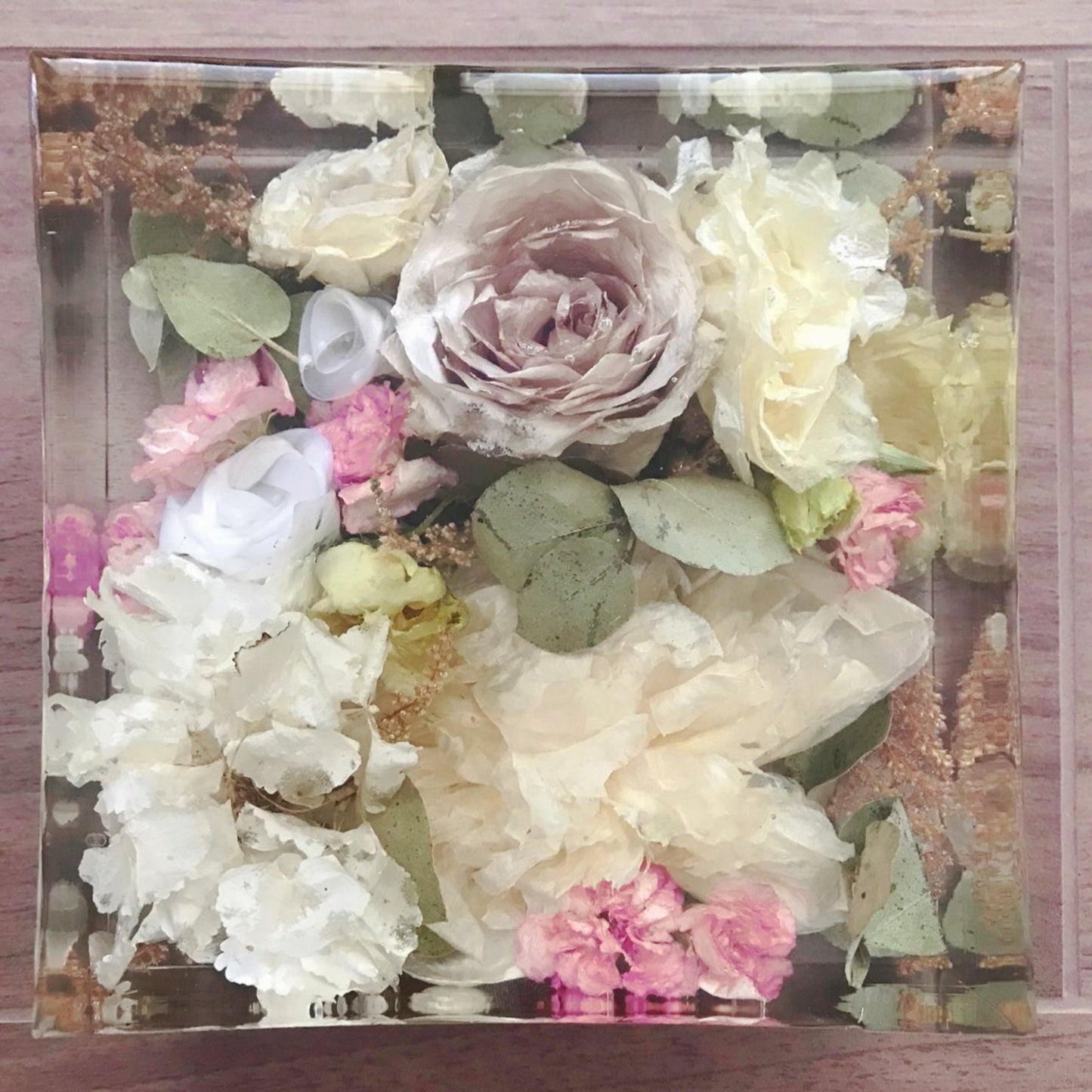 Conservazione bouquet sposa - forma quadrata