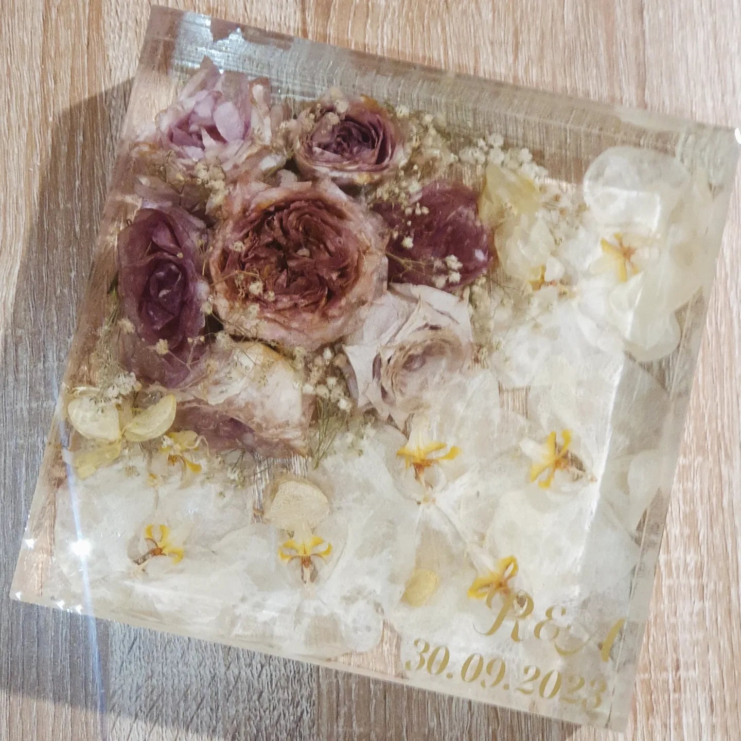 bouquet nella resina forma quadrata grande