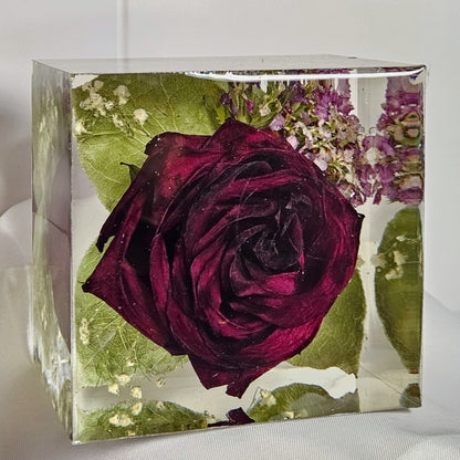 Bouquet sposa in resina forma quadrata mini