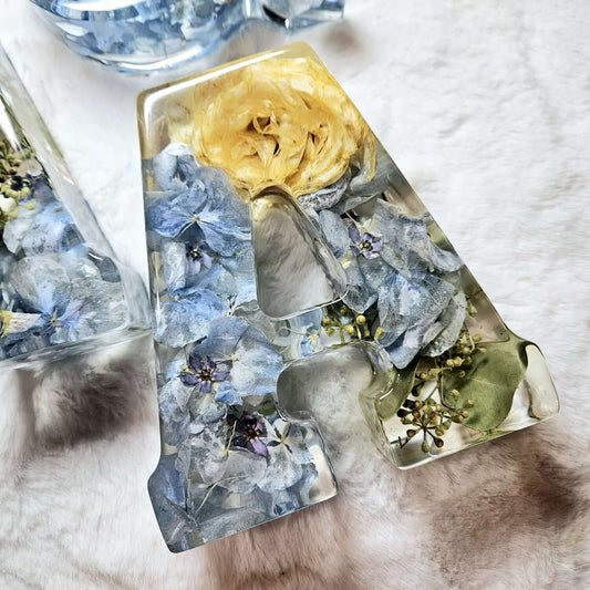 Conservazione bouquet sposa in resina - Iniziali Giganti