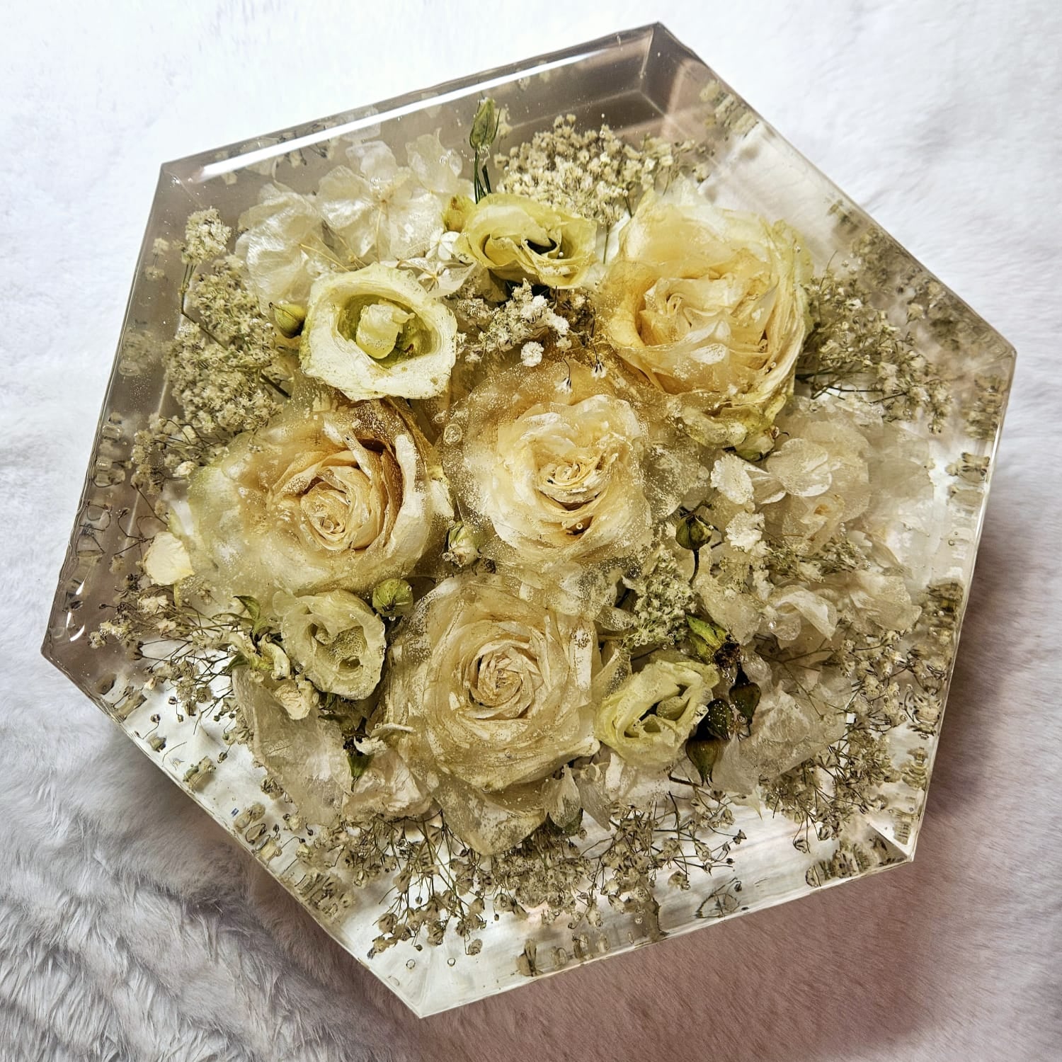 Bouquet in resina forma esagonale media