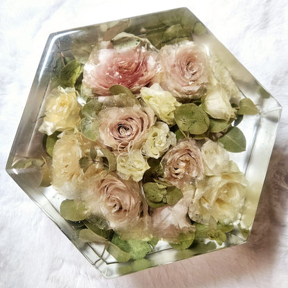 Bouquet in resina forma esagonale media