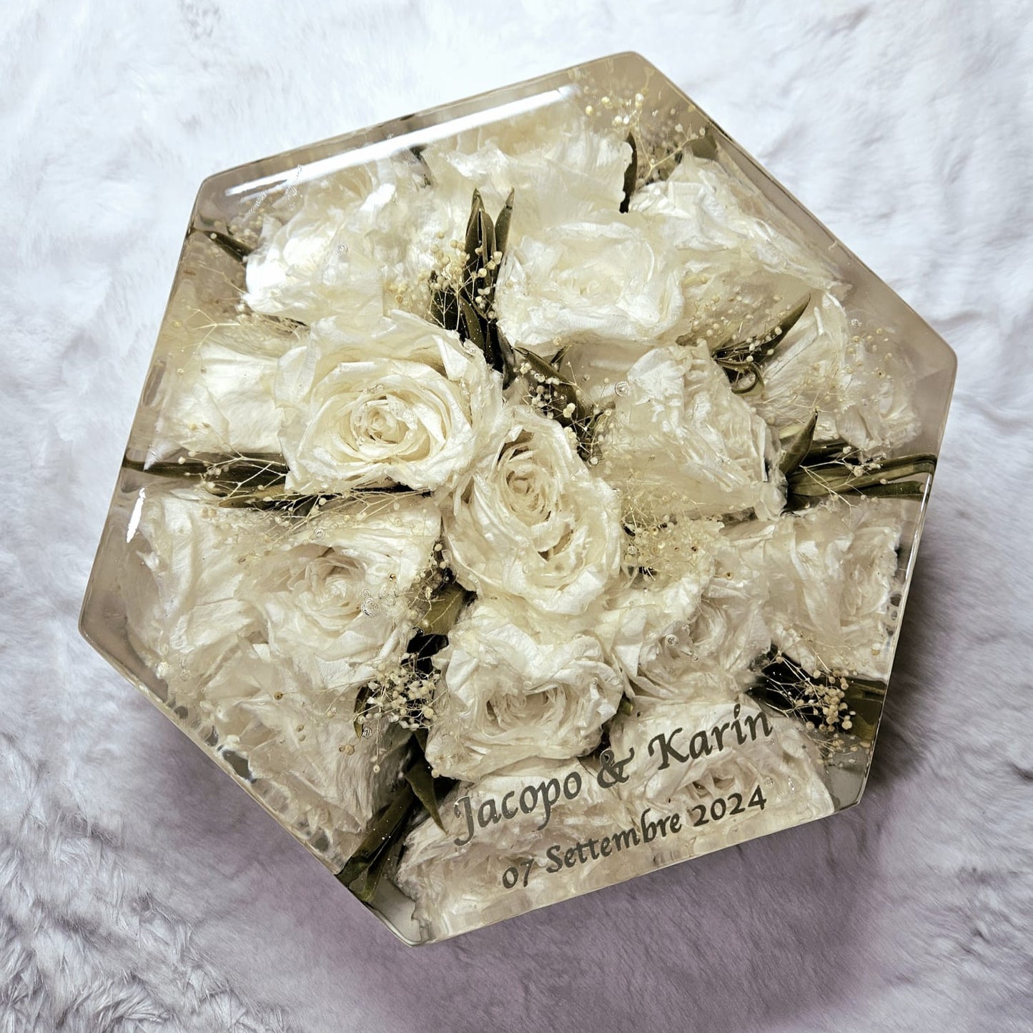 Bouquet sposa conservazione in resina 