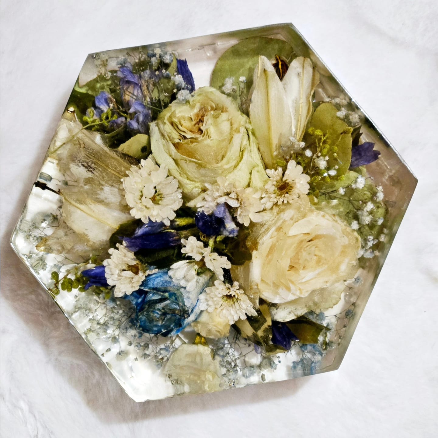 Fiori matrimonio conservati in resina 