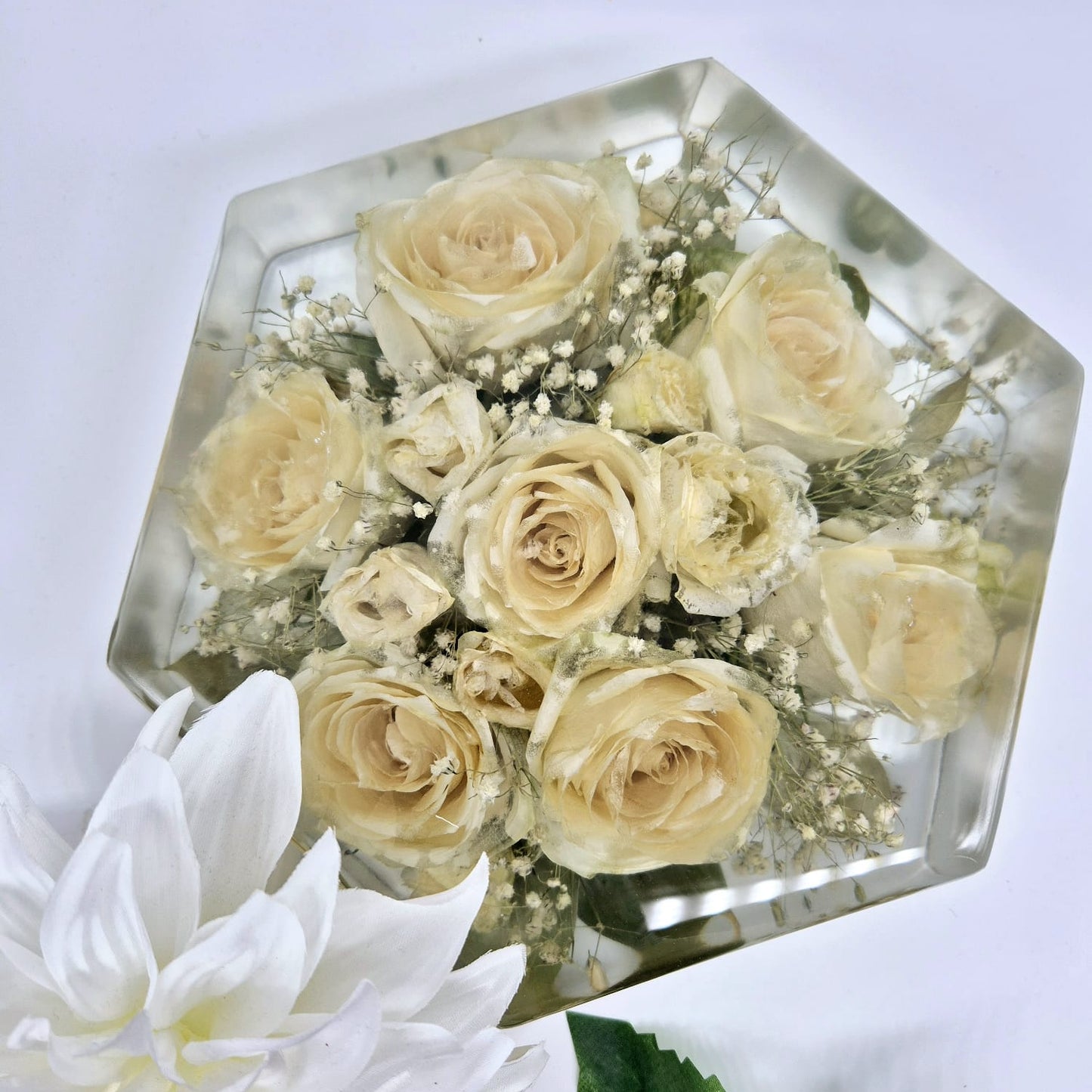 Bridal bouquet preservation - hexagonal shape