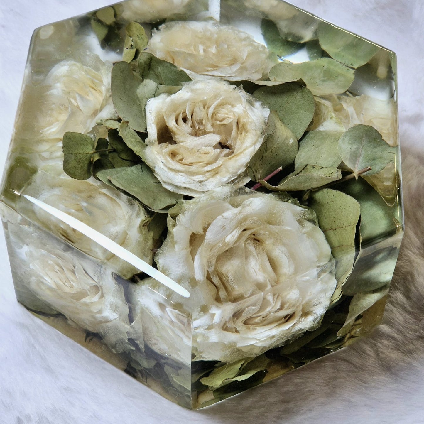 Bridal bouquet preservation - hexagonal shape