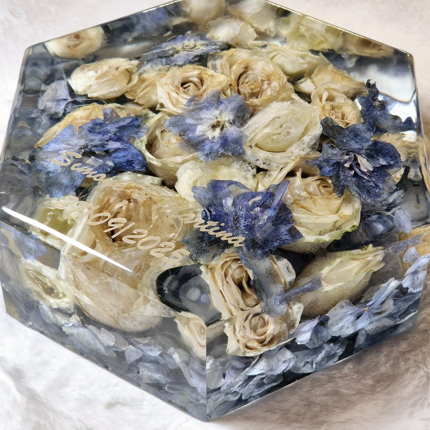 Bridal bouquet preservation - hexagonal shape