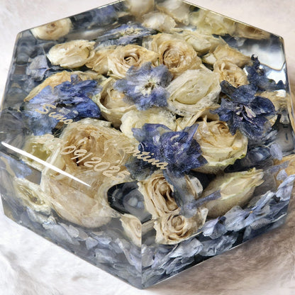 Bridal bouquet preservation - hexagonal shape