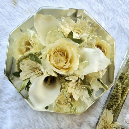 Bridal bouquet preservation - hexagonal shape