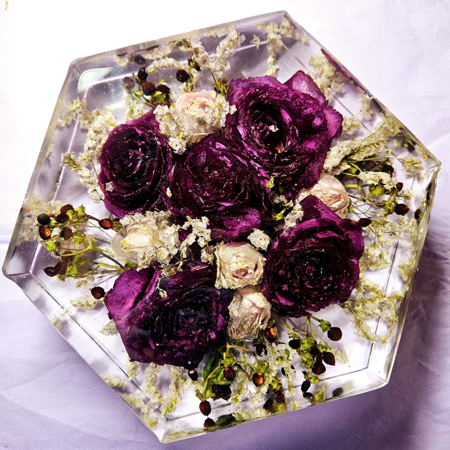 Bridal bouquet preservation - hexagonal shape