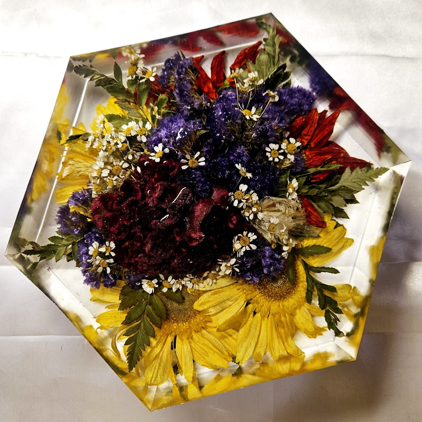 Bridal bouquet preservation - hexagonal shape