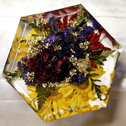 Bridal bouquet preservation - hexagonal shape