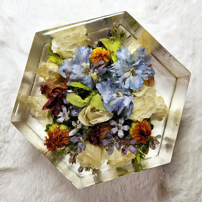 Bridal bouquet preservation - hexagonal shape