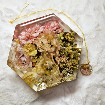 Bridal bouquet preservation - hexagonal shape