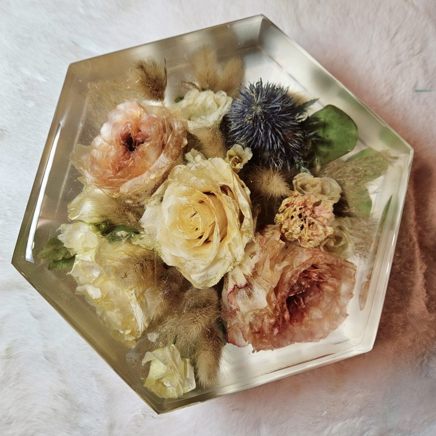 Bridal bouquet preservation - hexagonal shape