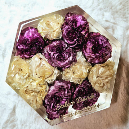 Bridal bouquet preservation - hexagonal shape