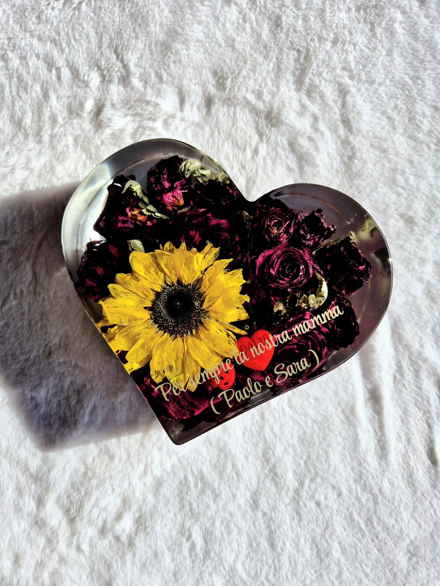 Preserving a bridal bouquet - heart shape