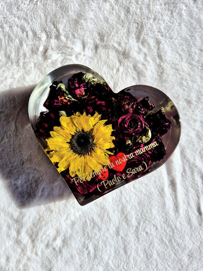Preserving a bridal bouquet - heart shape