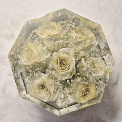Bridal bouquet preservation - hexagonal shape