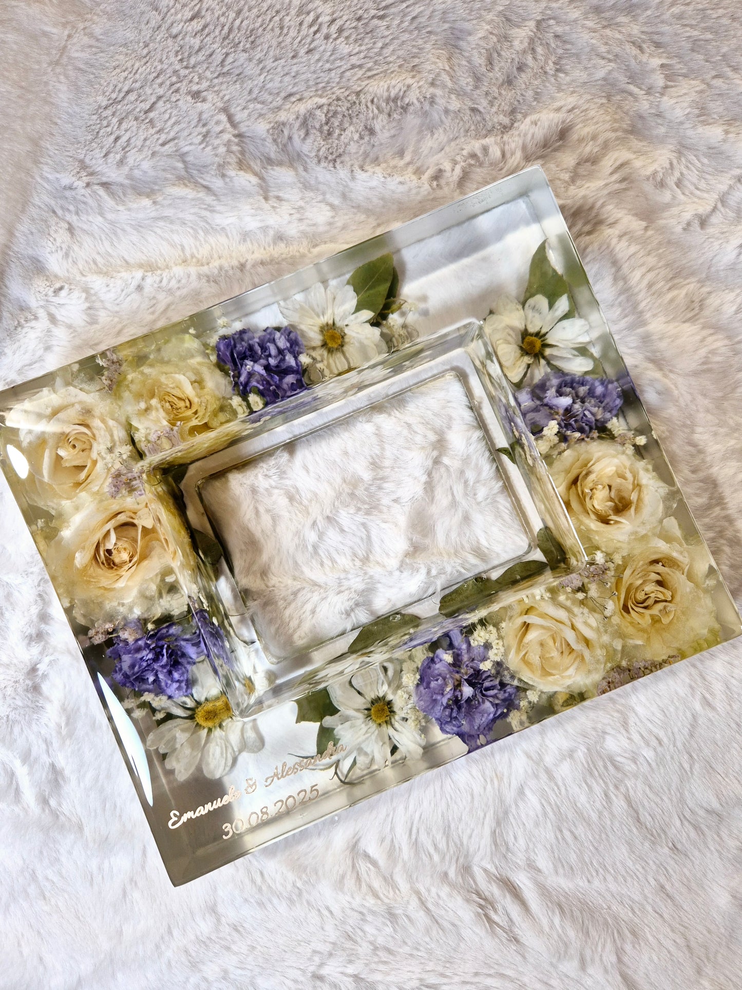 Conservazione bouquet in resina - Cornice jumbo per foto 13x18