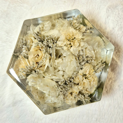 Bridal bouquet preservation - hexagonal shape