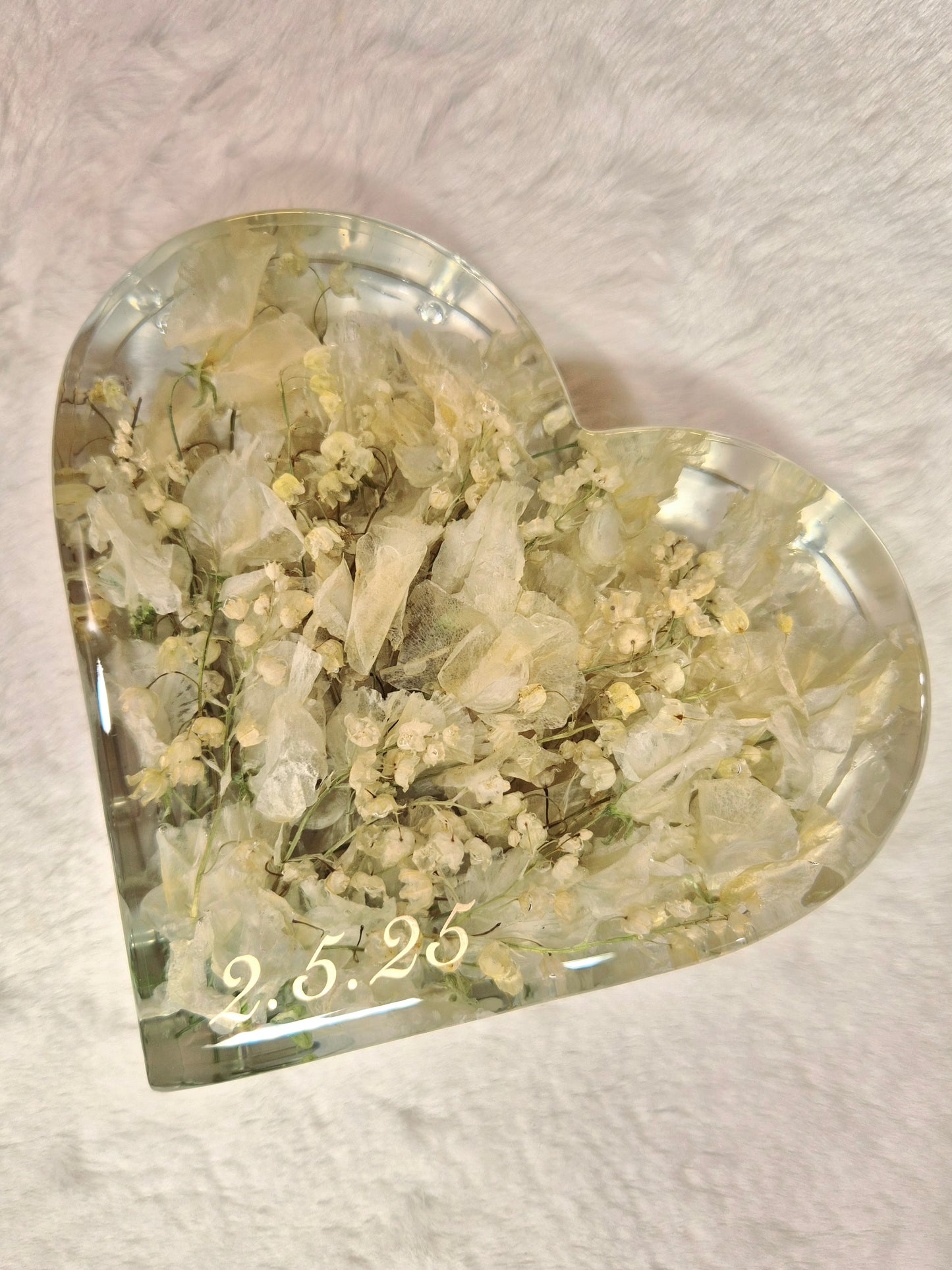 Conservazione bouquet sposa - forma cuore