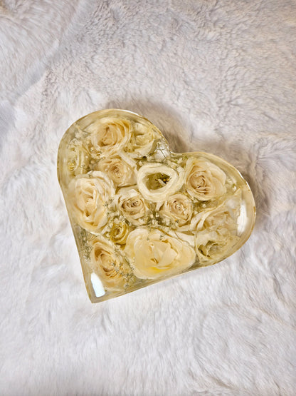 Preserving a bridal bouquet - heart shape