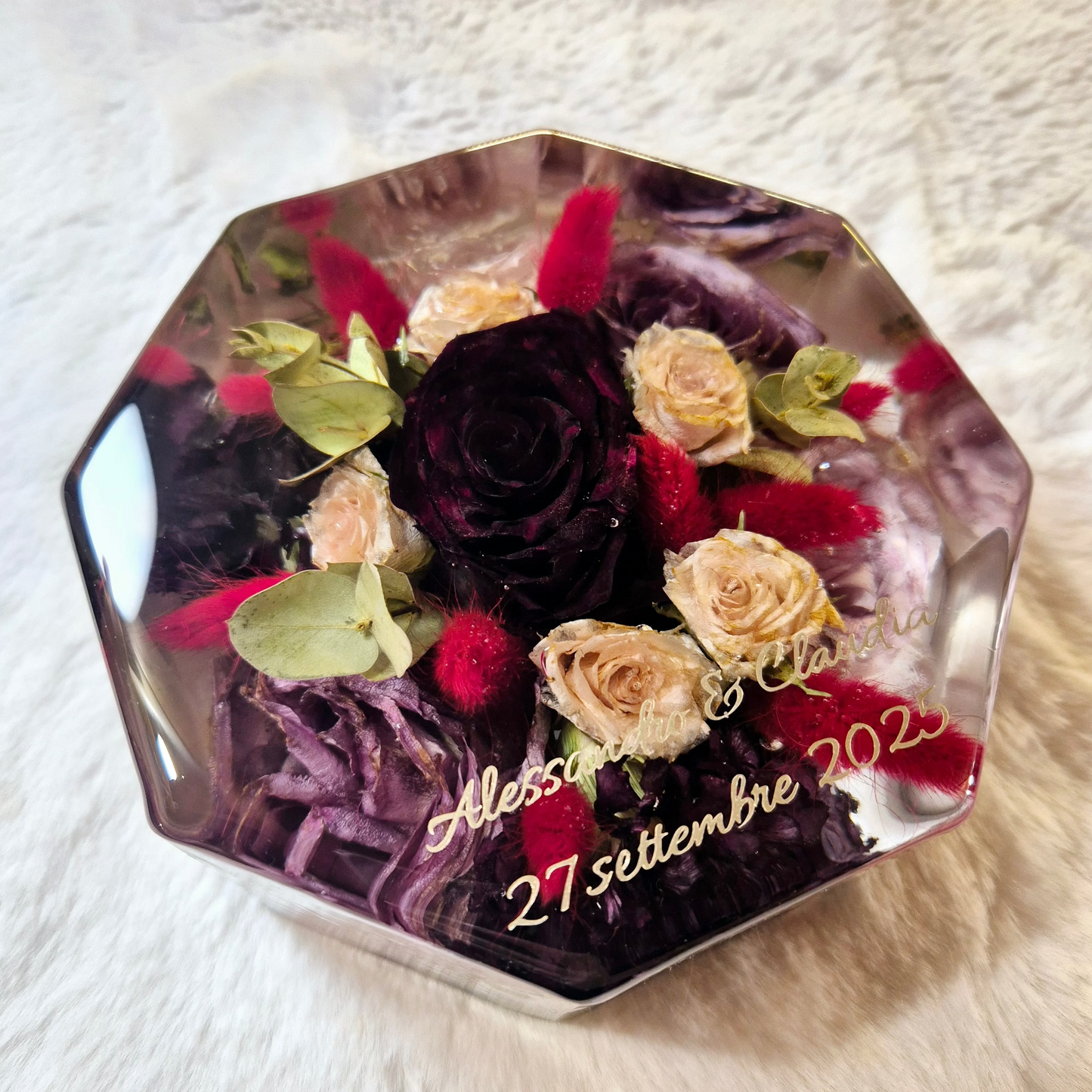 Bridal bouquet preservation - hexagonal shape