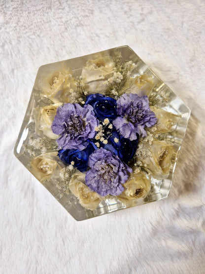 Conservazione bouquet sposa - forma esagonale