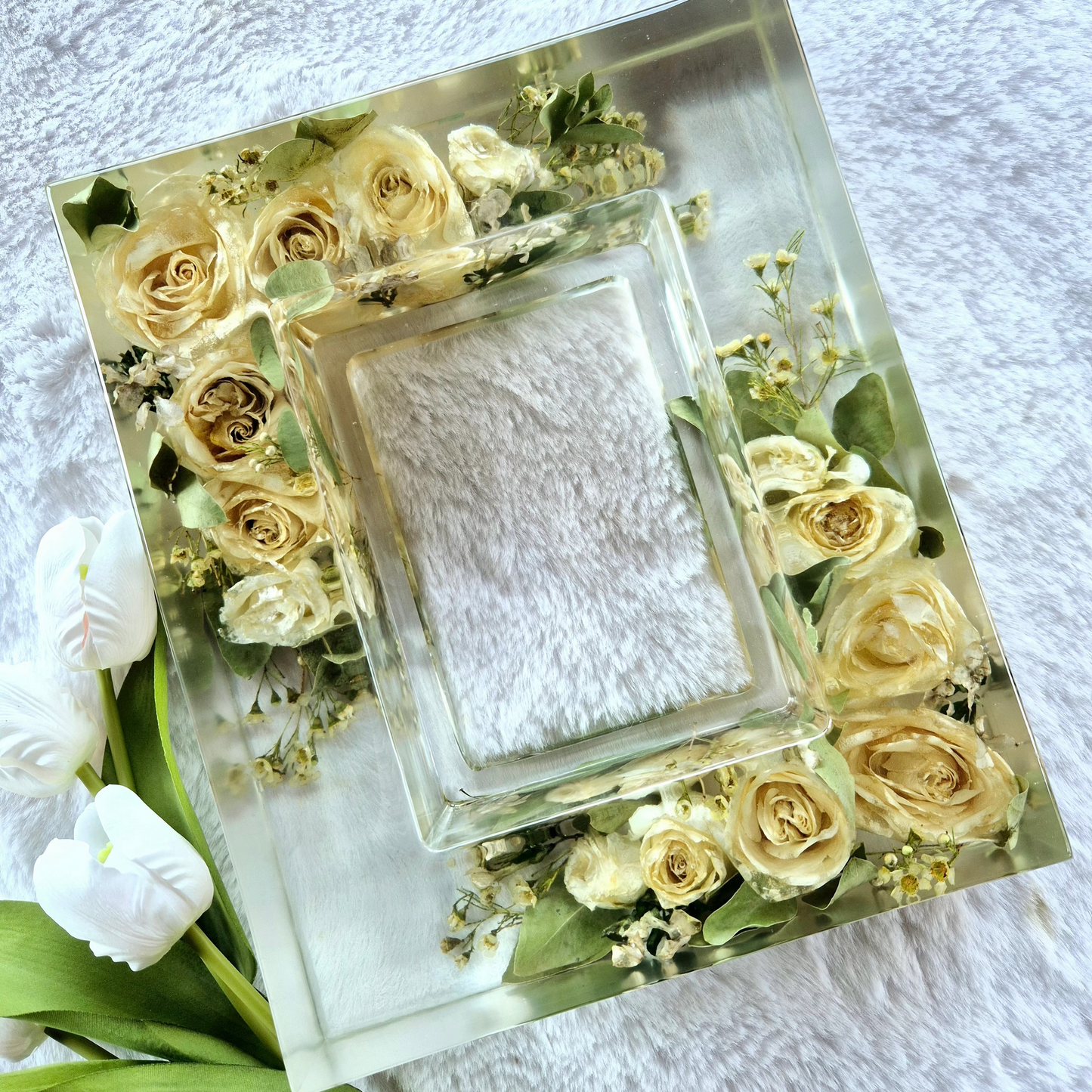 Conservazione bouquet in resina - Cornice jumbo per foto 13x18