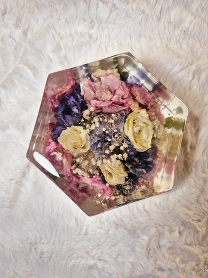 Bridal bouquet preservation - hexagonal shape