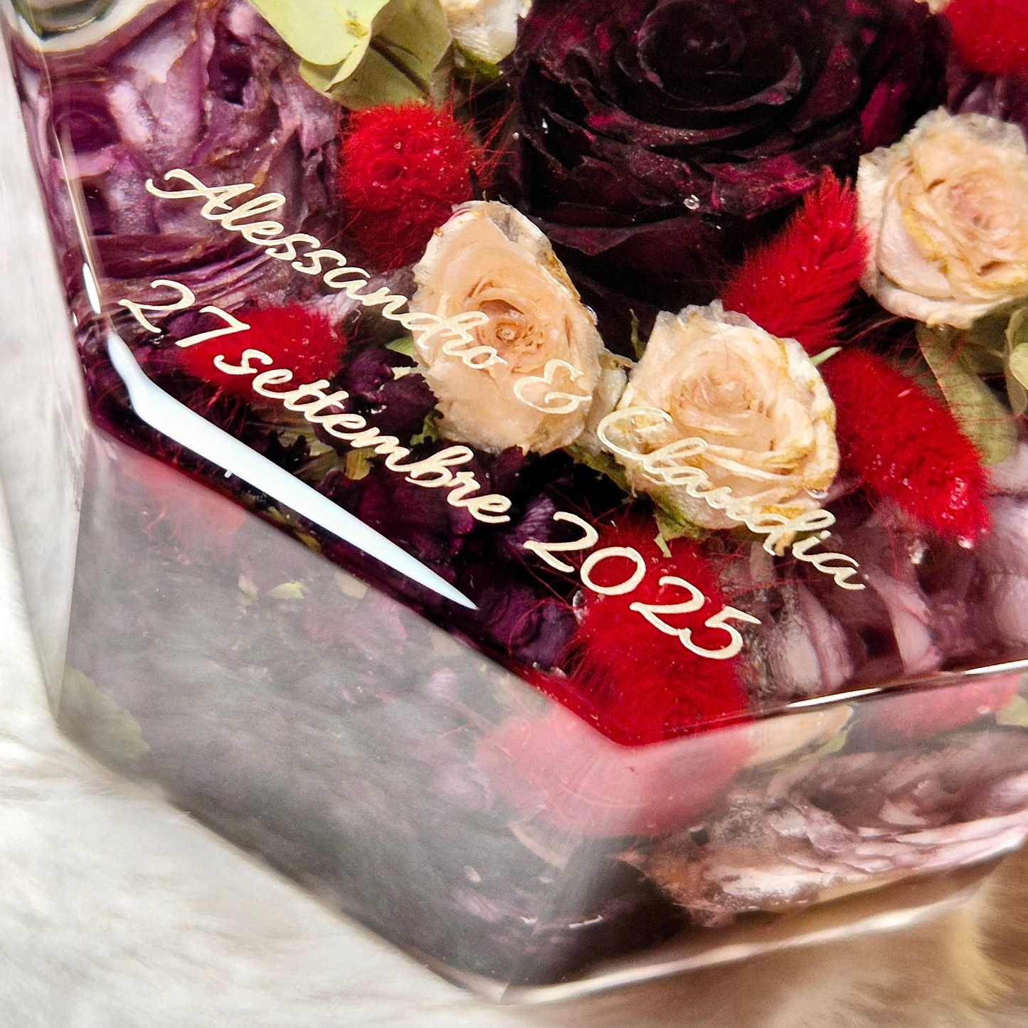 Bridal bouquet preservation - hexagonal shape