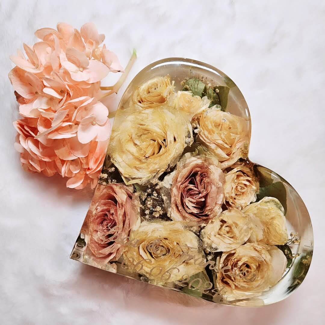 Conservazione bouquet sposa - forma cuore