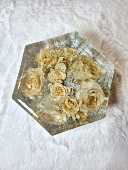 Conservazione bouquet sposa - forma esagonale